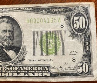 1934 $50 Federal Reserve Note St.  Louis,  MO 3