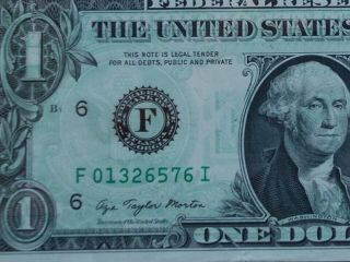 1977 - A $1 Dollar Bill Federal Reserve Note FULL OFFSET Back to Front Transfer 2