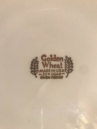 Vintage Golden Wheat Dish Homer Laughlin Dinner Plates 9” (4) 3
