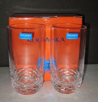 Rogaska Reflection Highball Glasses2 & 2 Unboxed