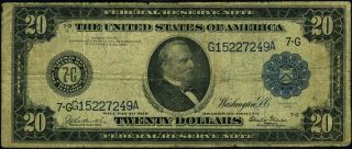 FR.  989 $20 1914 Federal Reserve Note Chicago VG - Graffiti 2