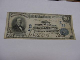 Series 1902 $20 National Bank Of City Of York City Circulated E 29