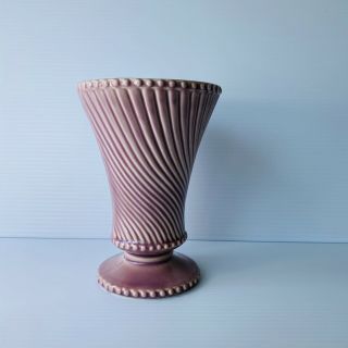 Vintage Pink Salmon Mccoy Pottery - Swirl Vase - Mcm Retro Groovy Vintage Pinup
