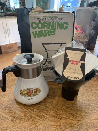 Vintage Corning Ware Spice Of Life Drip Coffee Maker