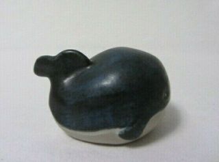 OTAGIRI HAND CRAFTED in JAPAN BLUE & GRAY WHIMSICAL WHALE FIGURINE WITH LABEL 3