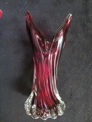 Murano Glass Vase Ruby Red Collectible Decorative