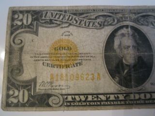U.  S.  1928 TWENTY DOLLAR BILL GOLD CERTIFICATE - SEE PHOTOS 3