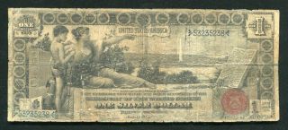 Fr.  225 1896 $1 One Dollar “educational” Silver Certificate Currency Note (c)