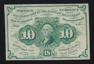 Us 10c Fractional Currency Note Fr 1242 V Ch Cu