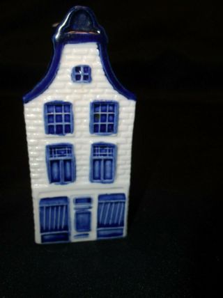Vintage Holland Blue Delft Salt Shaker Canal House Building 4 " 3 Holes