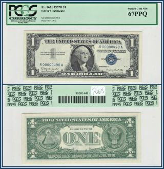 Low 3 - Digit 1957b $1 Silver Certificate Dollar Pcgs 67 Ppq Gem Unc Note