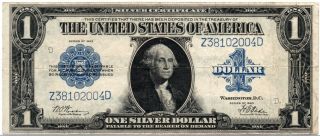 1923 $1 Dollar Fr - 239 Woods/tate Large - Size Silver Certificate