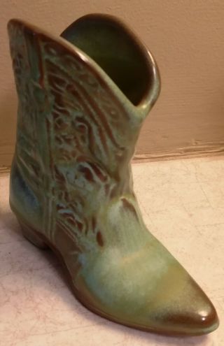 Vintage Tiny Frankoma Cowboy Boot In Prairie Green