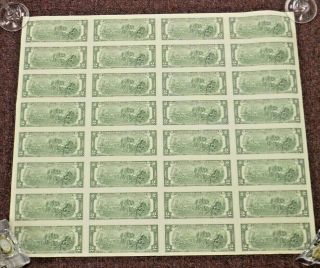 Series 2003 A $2.  00 UNCUT SHEET THIRTY TWO NOTES UNCIRCULATED CRISP 3