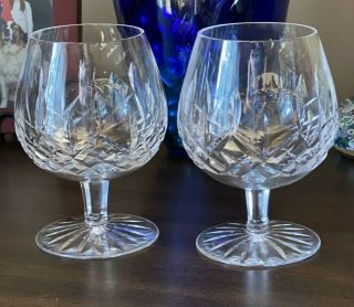 Waterford Crystal Lismore Pattern Brandy Snifters 5 - 1/4 " Tall 12 Oz - Set Of 2