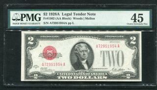 Fr.  1502 1928 - A $2 Legal Tender United States Note Pmg Choice Extremely Fine - 45