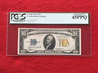 Fr - 2309 1934 A Series North Africa Wwii $10 Silver Certificate Pcgs 45 Ppq