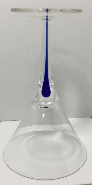 Orrefors Intermezzo Blue Martini Glass Stemmed Sweden Crystal 2