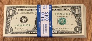 100 Uncirculated $1 Dollar Bills 2017 Series Of Sequential Serial Numbers