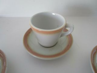 1960 ' s Shenango China SET OF 8 Coffee Cup and Saucer Air Brushed Restaurant Ware 2