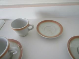 1960 ' s Shenango China SET OF 8 Coffee Cup and Saucer Air Brushed Restaurant Ware 3