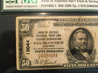Usa 50 Dollars National 1929 - - San Francisco,  Ca - - Charter 13044 Pmg 25 Vf