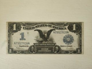1899 $1 Dollar Bill " Black Eagle " Silver Certificate Xf