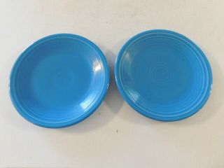 Fiesta Ware Blue Salad Bread Desert Plate 2 Ea 7 1/4 Inch No Chips Yya Bbbc