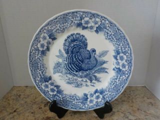 “thanksgiving Blue” Queen’s Colombia Myott Factory Turkey 10” Dinner Plate - Nwt