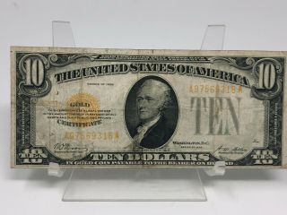 Series Of 1928 $10 Ten Dollar Gold Certificate Note A97569316a