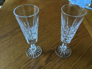 Vintage Waterford Crystal Champagne Glass Flute Pair 8 Inch Height