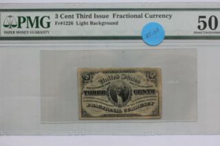Fr.  1226 Third Issue 3 Cents Fractional Currency Pmg 50