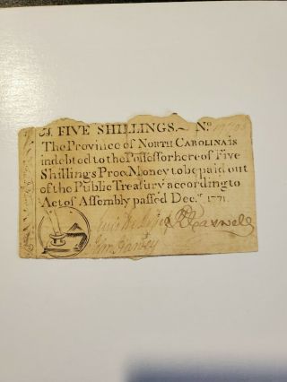 1771 North Carolina Five Shilling