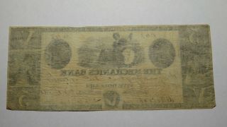 $5 1861 Augusta Georgia GA Obsolete Currency Bank Note Bill Mechanics Bank VF 2