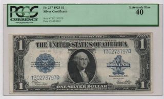 1923 Large $1 Silver Certificate Pcgs Ef40