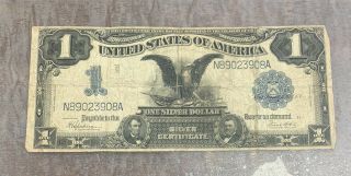 Silver Certificate 1899 1 Dollar Bill Black Eagle Note Paper Money Currency Old