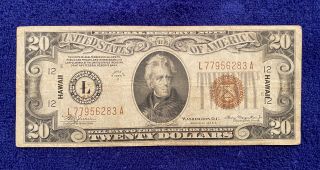 1934 - A $20 Hawaii Note