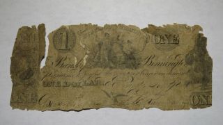 $1 1841 Bennington Vermont Vt Obsolete Currency Bank Note Bill