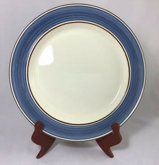Dinner Plate By Kerry Celtic Crafted In Ireland Ironstone Blue Band Brown Trim