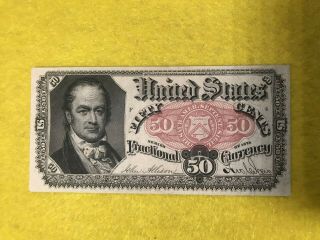 Us 50c Fractional Currency Note Fr 1380 Cu