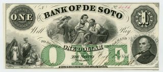 1863 $1 The Bank Of De Soto,  Nebraska Note - Civil War Era Cu