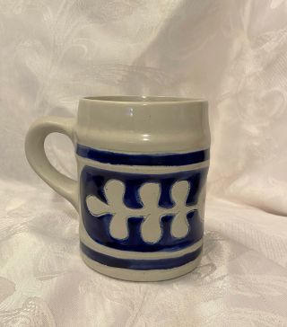 Williamsburg Pottery Mug Cobalt Blue Salt Glaze Stoneware