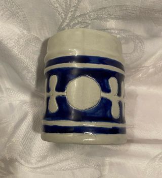 Williamsburg Pottery MUG Cobalt BLUE Salt glaze Stoneware 3