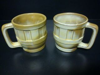 Frankoma Desert Gold Wagon Wheel Coffee Mug Set Of Two