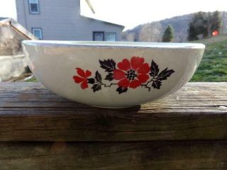 Vintage Hall Superior China Red Poppy 9 " Serving Bowl