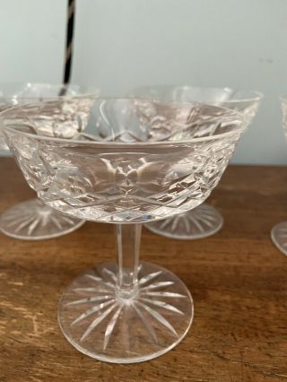 4 Waterford Crystal Lismore Tall Champagne Sherbet Stems Glasses 4 1/8” Freeship