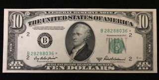 Us Series 1950 B $10 Federal Reserve Star Note York,  Ny Cu