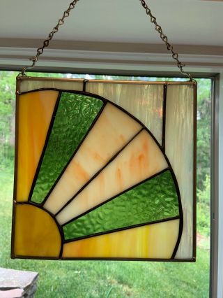 Fan Design Quilt Panel - Stained Glass