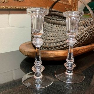 Set Of 2 Waterford Giftware Candlesticks Gothic Mark Made In Ireland -