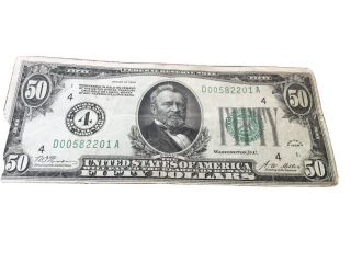 Federal Reserve Note $50 1928 - A Redeemable In Gold Ohio